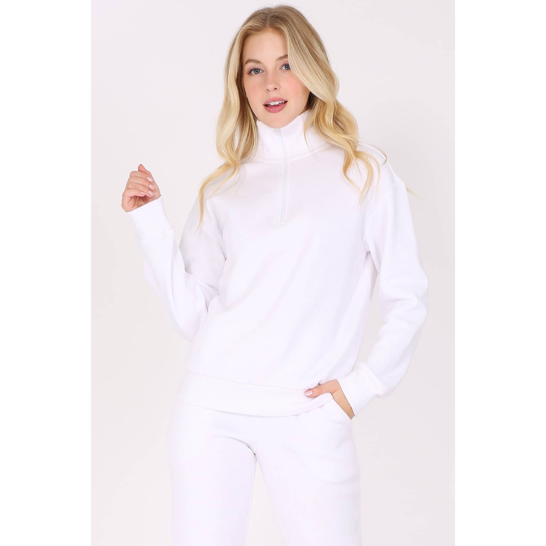 Timeless - Wholesale Sweatshirt - Women's - Zip Fleece Pullover Long Sleeve Sweatshirt Top13