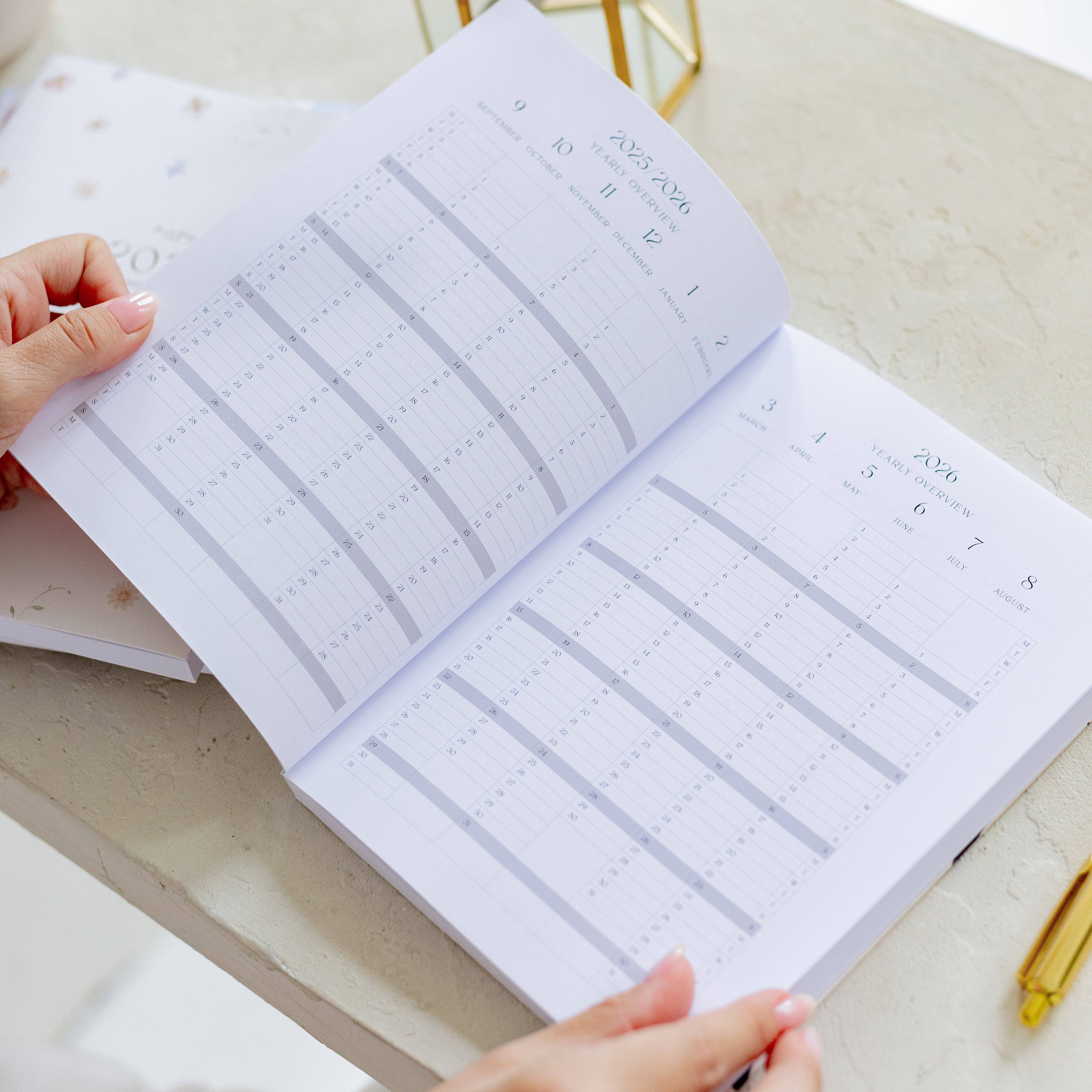 Love & Story Design - Wholesale Planner - Paperback Academic Planner 2025/2026 Petals4