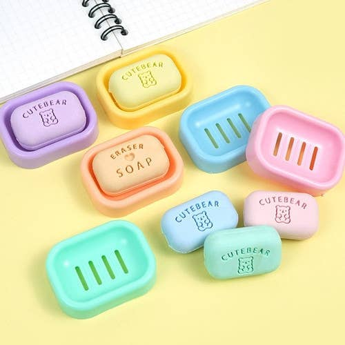 K-Wonderland – wholesale Eraser – CUTE BEAR Soap Eraser - School writing  Desk Essencials10