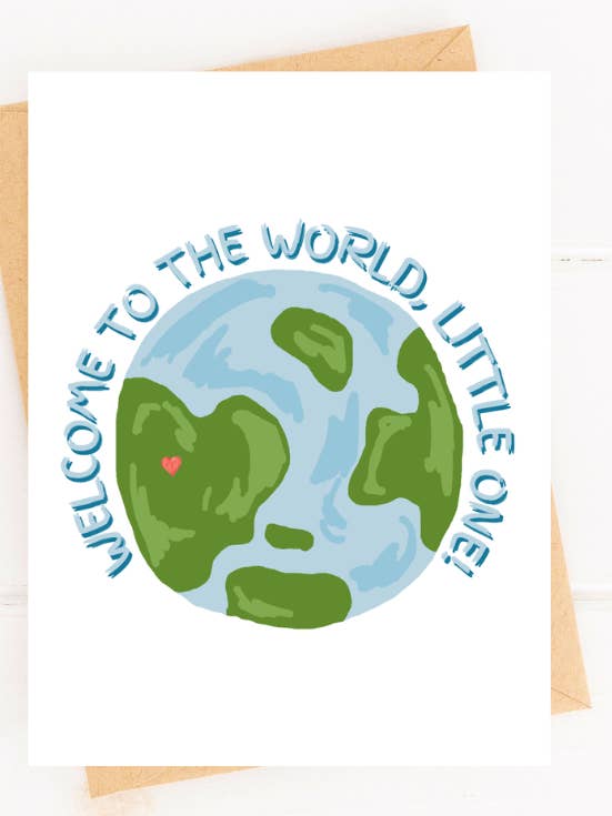 Welcome to The World New Baby Card for Baby Shower or Birth for wholesale by Five Dot Post