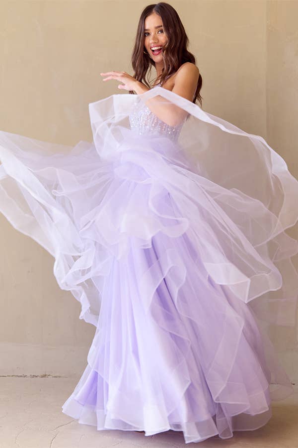 Babyfox Apparel – Großhandel Abendkleid – Damen – Ärmelloses Bustier-Illusion-Top A-Linien-Kleid10