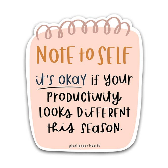 Note To Self Sticker for wholesale by pixel paper hearts