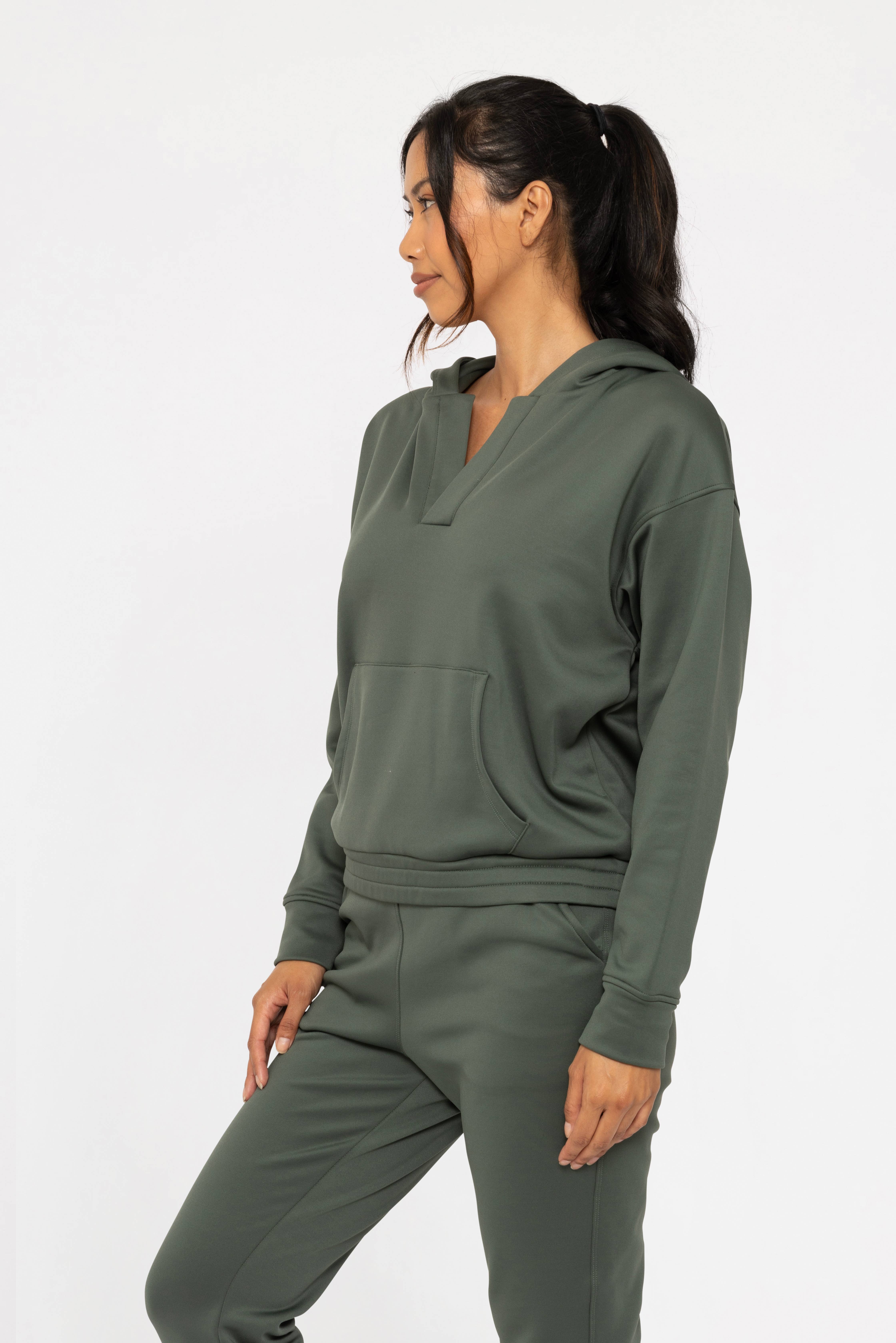 Mono B - Wholesale Hoodie - Women's - Elevated Pullover Henley Hoodie2