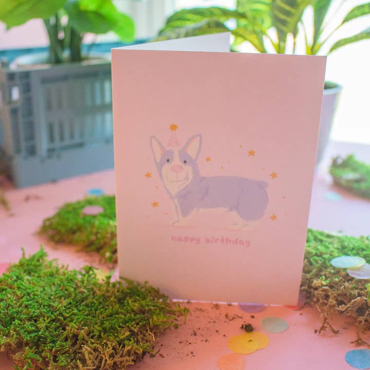Jollie Ollie Designs – wholesale Birthday card – Happy Birthday Corgi Card1