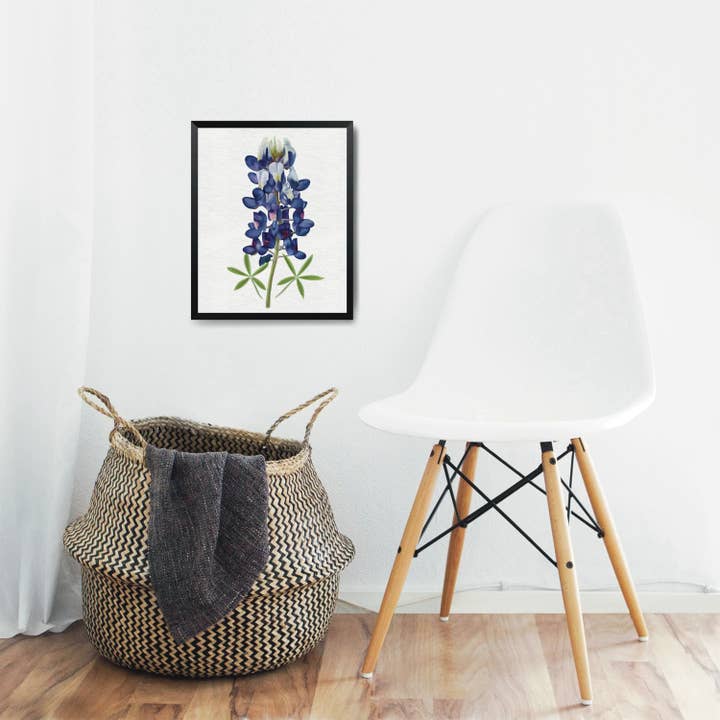 8x10 Bluebonnet Art Print, Texas Art Print, Lupine ArtPrint for wholesale by blonde birdie