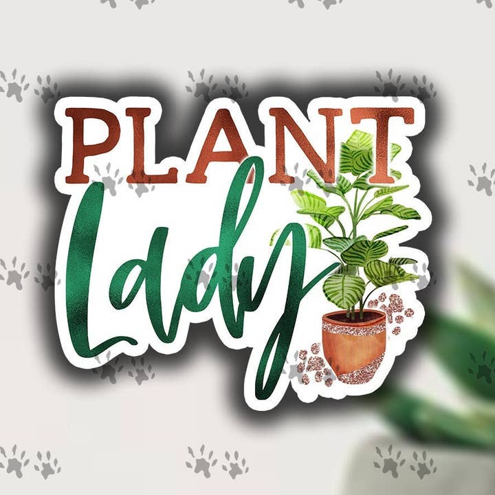 Plant Lady Sticker, Plant Lover, Plants, Planting, Gardening, Crazy Plant Lady, Funny, Humor, Laptop, Water Bottle, Planner, Gift Idea for wholesale by The Red Otter