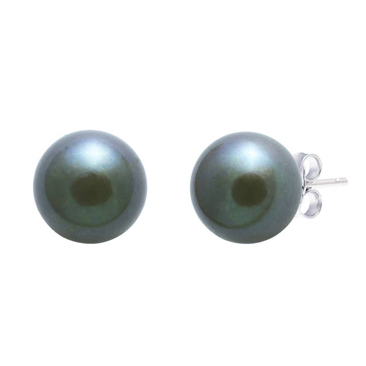 Large Peacock Pearl Stud Earrings for wholesale by Kirsty Taylor Goldsmiths