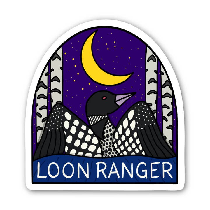 Loon Ranger Sticker for wholesale by Found Paper LLC