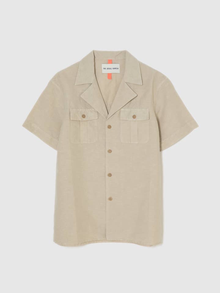 THE (REAL) GARCIA - Wholesale Button Down Shirt - Men's - The Riviera Overshirt Sand3