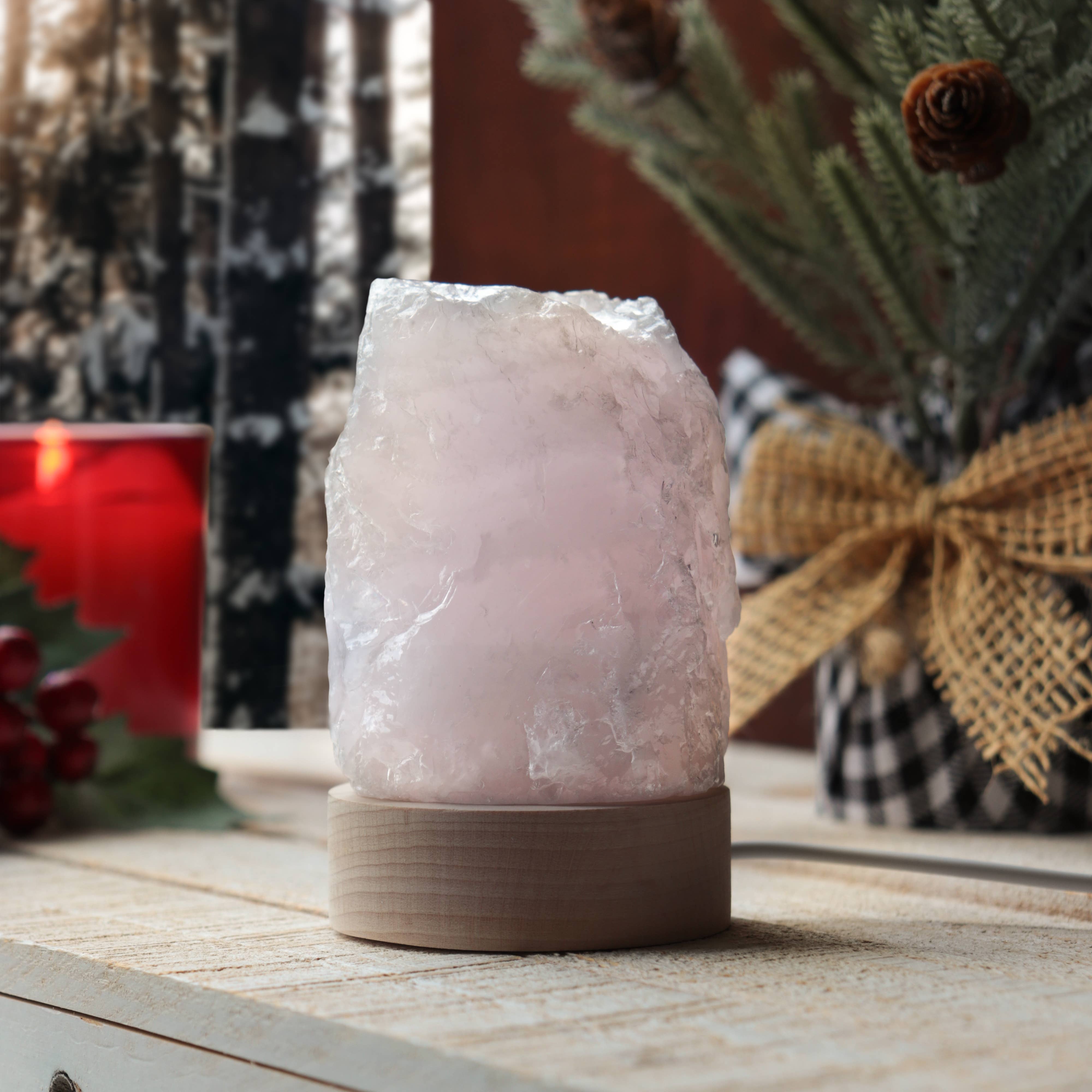 Natures Artifacts Inc - Wholesale Accent/Desk Lamp - Rose Quartz LED Lamp 7