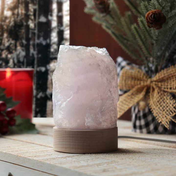 Natures Artifacts Inc - Wholesale Accent/Desk Lamp - Rose Quartz LED Lamp 7