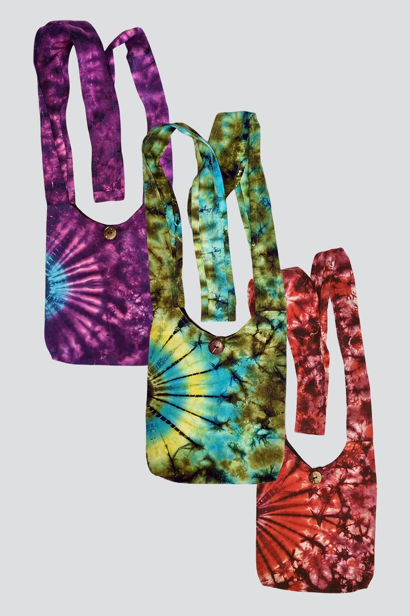 Kathmandu Imports - Wholesale Crossbody Bag - Women's - Small Tie-dye Crossbody Bag (CODE-639)