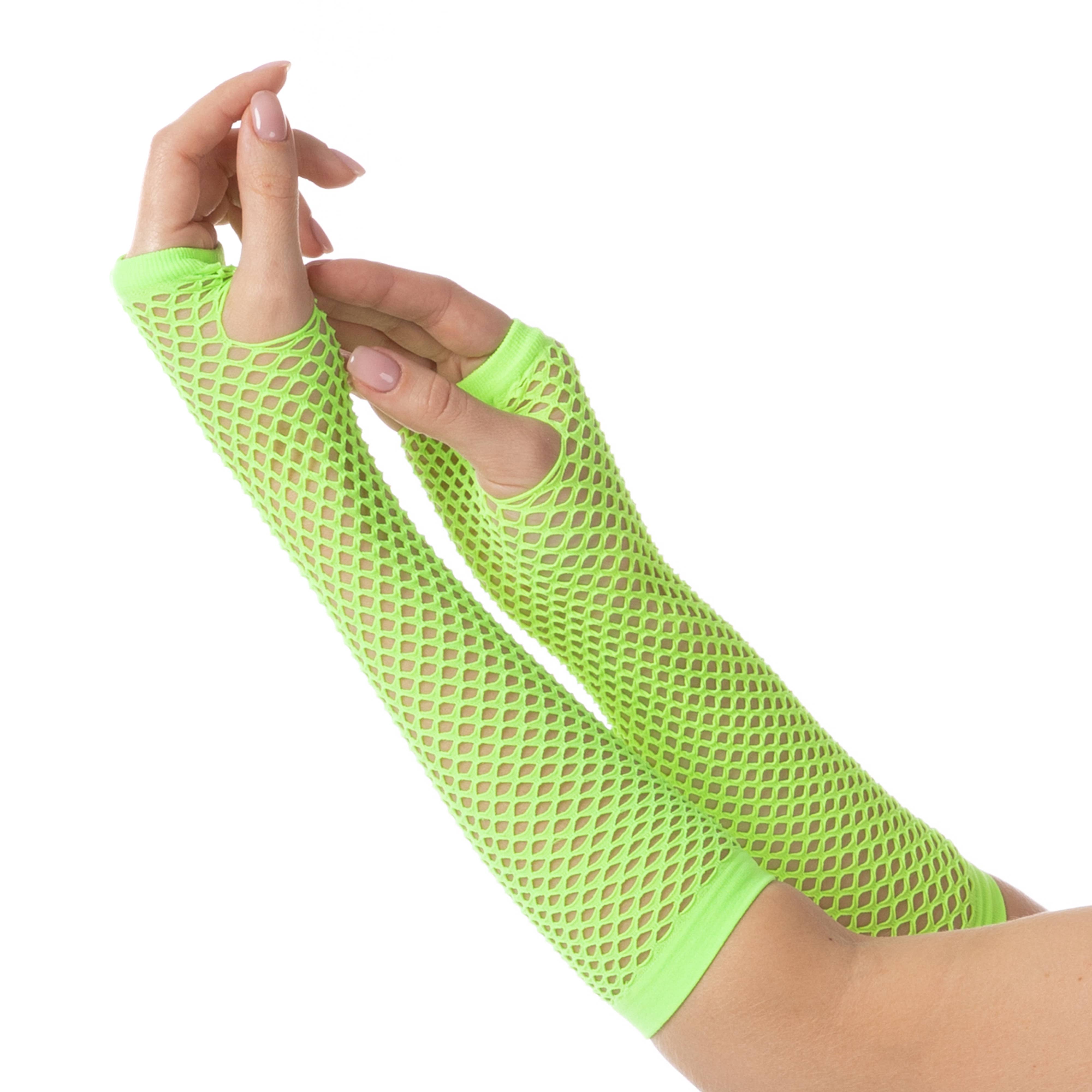 Stylex Party - Wholesale Gloves – Women's - Fishnet Gloves 1980s Rave Hen Party Neon Fancy Dress Costume15