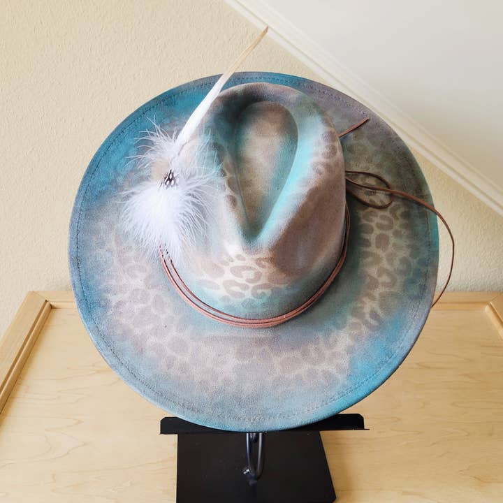 The Jewelry Junkie - Wholesale Fedora - Women's - CUSTOM Hand-Painted Cowgirl Western Boho Hat & Band (A30)
