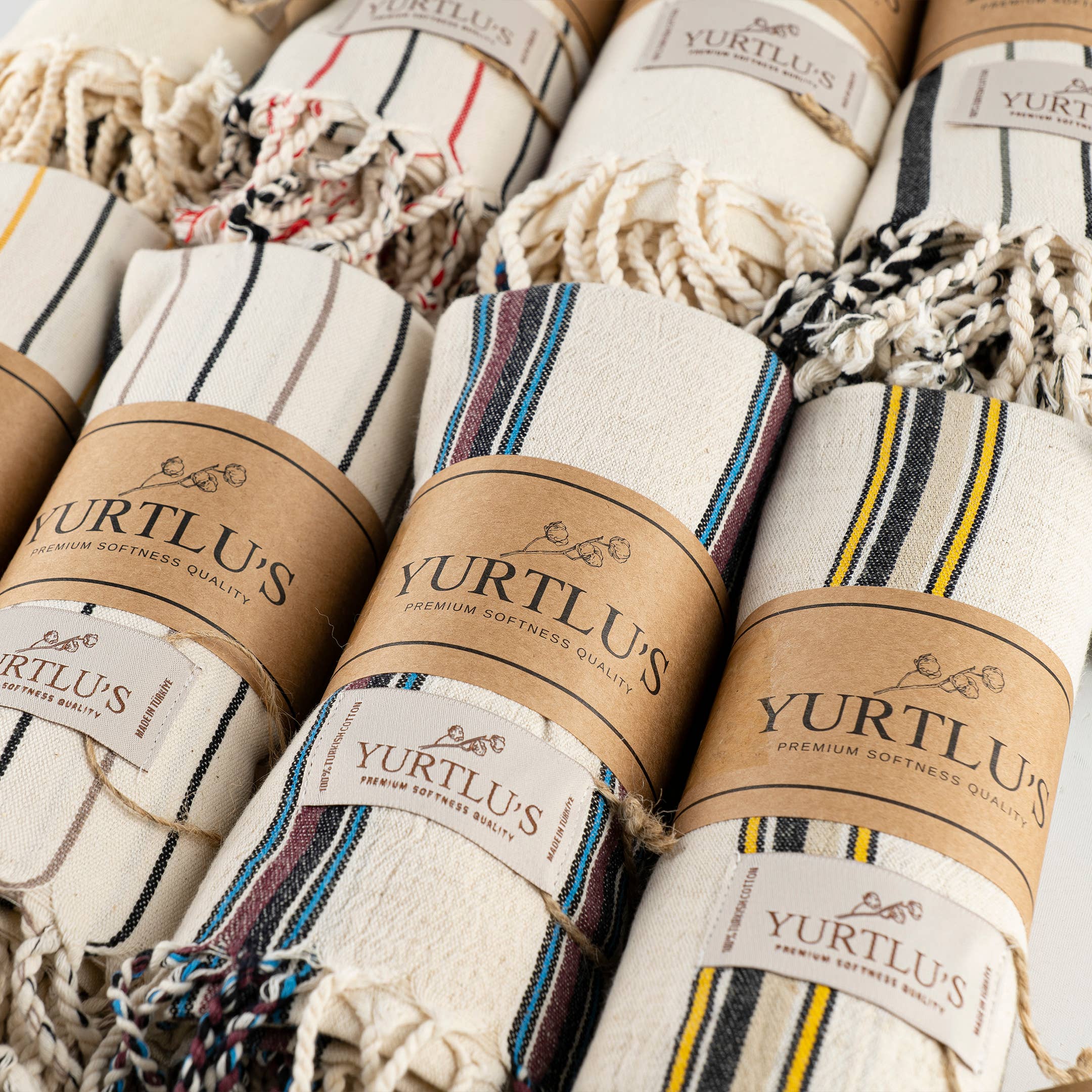 YURTLUS - Wholesale Strandlaken - Voorgewassen Turkse handdoek van 38 „x 72", sterk absorberende YURTLU'S Serenity-serie - Model 95