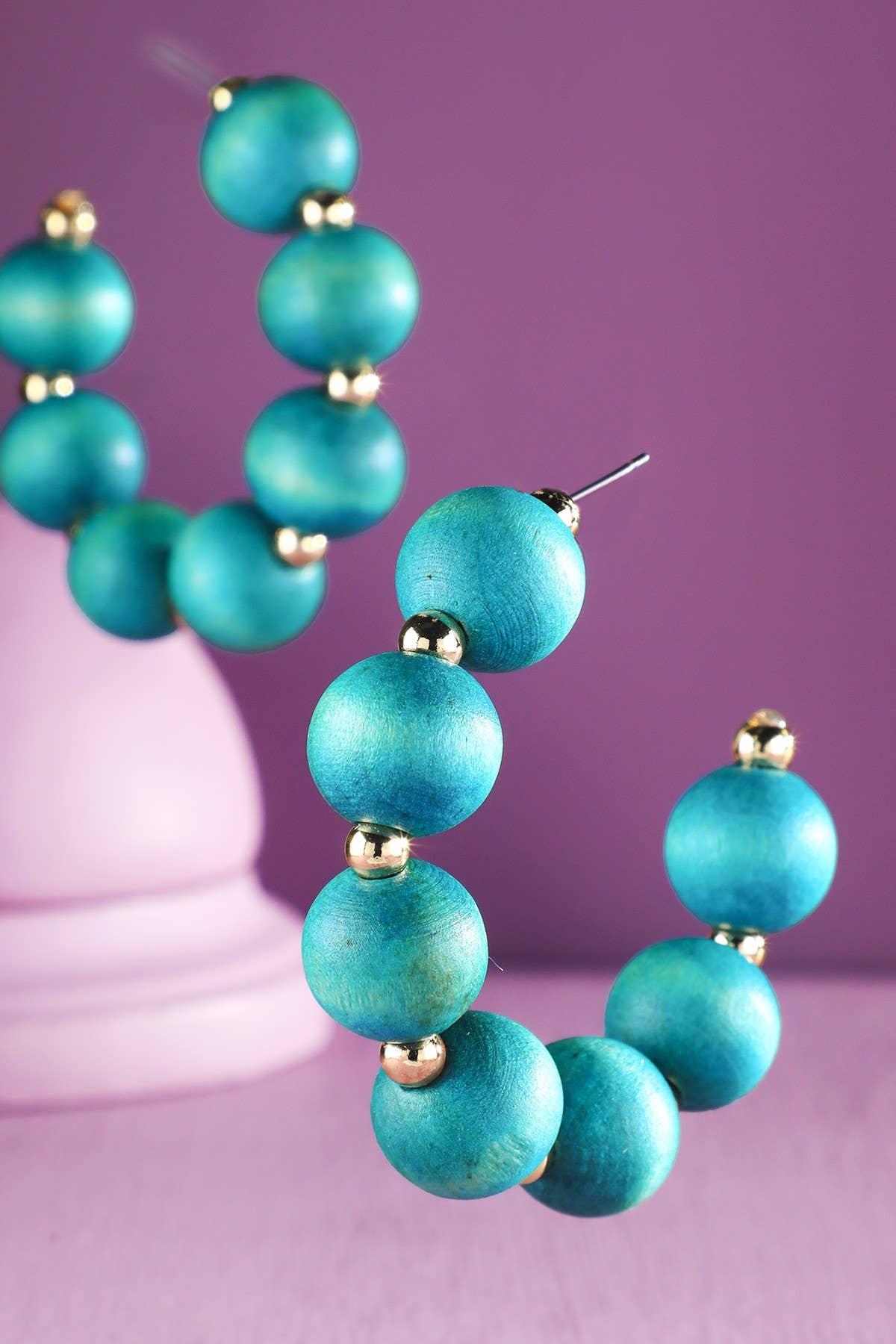 Urbanista - Wholesale Hoop Earrings - Beaded Open Hoop Earrings4