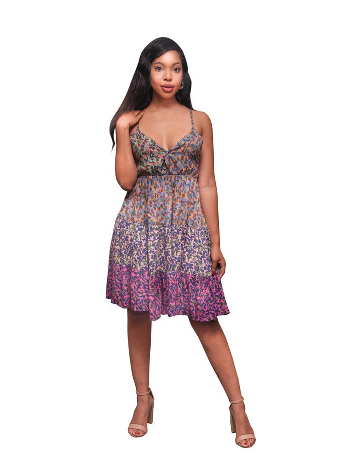 Robe patchwork Camo Bloom Babydoll (grande taille) XXL pour la vente par Sacred Threads