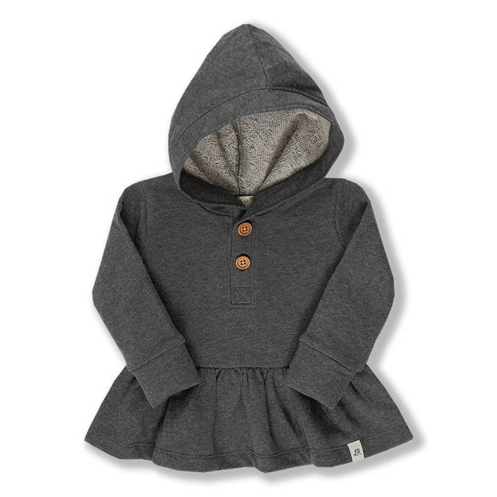 Trækul Peplum Button Hoodie for engroshandel hos Little Road Co.