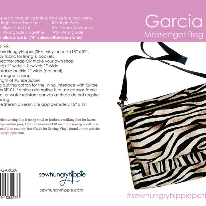 Garcia Messenger Bag for wholesale by Sew Hungryhippie LLC