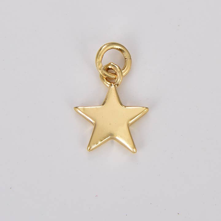 Beads Creation - Wholesale Individual Charm/Pendant - Gold Filled Dainty Moon Star Heart Charm Pendant, CP1292