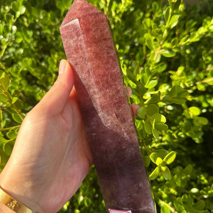 Moon Rituals - Wholesale Spiritual Stone/Crystal - Large Strawberry Quartz Crystal Tower Obelisk – Love & Emotional Healing, Christmas Crystal Gift #38