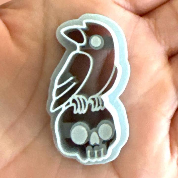 Skull Crow Halloween Clay Cutter for wholesale by Roussell Prints and Demand LLC