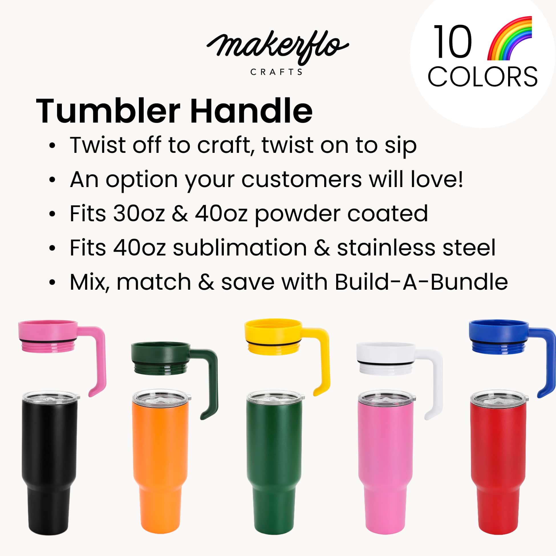 MakerFlo - Wholesale Insulated Mug/Tumbler - 30oz & 40oz MakerTwist™️ Handle29