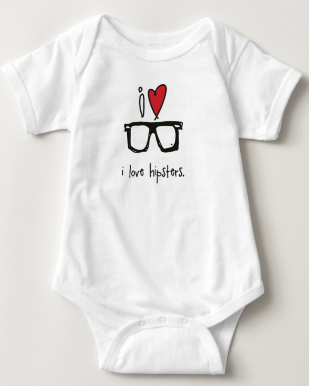 REMOVED BRAND - Wholesale Bodysuit (Non-Footed) - Baby - I Love Hipsters Baby Bodysuit0
