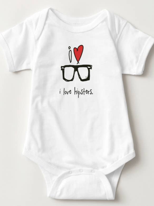 REMOVED BRAND - Wholesale Bodysuit (Non-Footed) - Baby - I Love Hipsters Baby Bodysuit