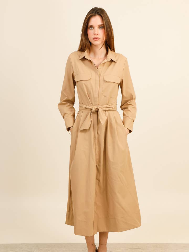 Abito a tinta unita (02-3561) per la vendita all'ingrosso da parte di aikha