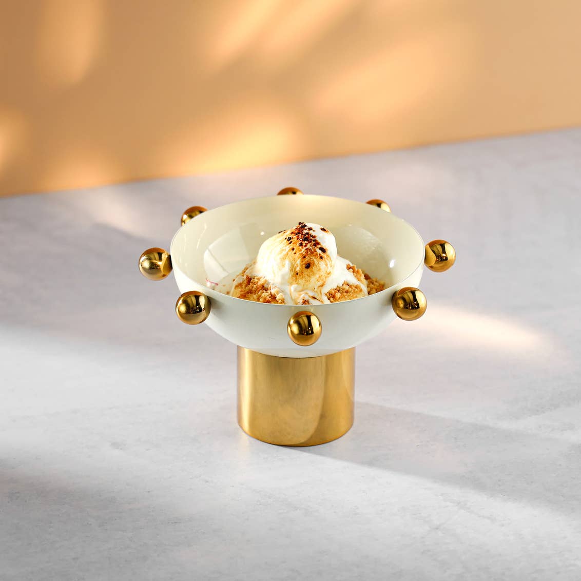 Godinger - Wholesale Decorative Plate/Dish/Bowl - Temari White and Gold Nut Bowl3