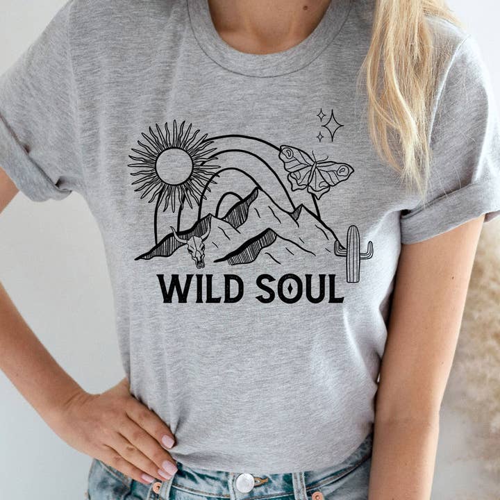 Maglietta Grafica Deserto Anima Selvaggia per la vendita all'ingrosso da parte di Select Apparel