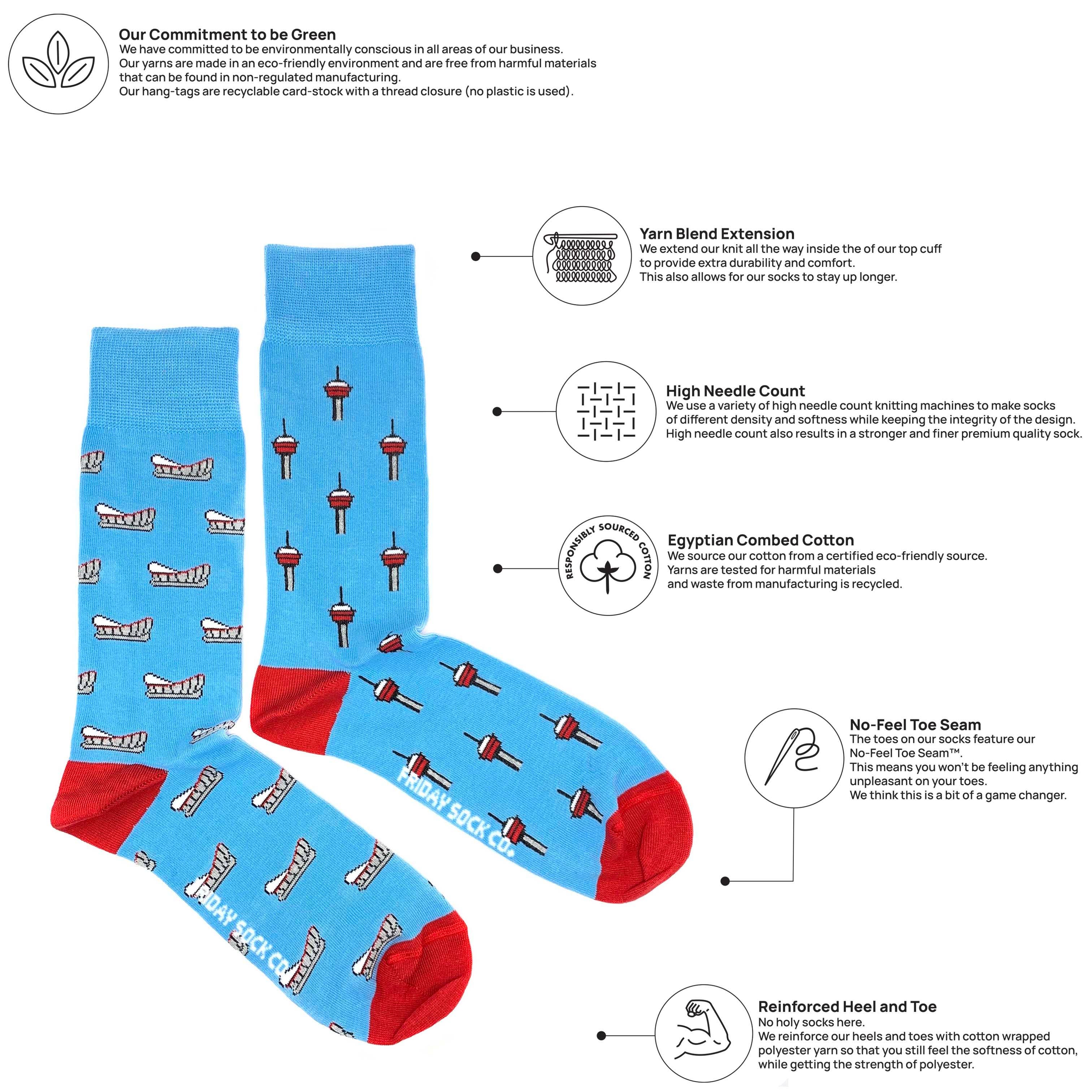 Friday Sock Co. - Wholesale Socks - Men's - Men’s Socks Calgary Tower & Saddledome Socks1