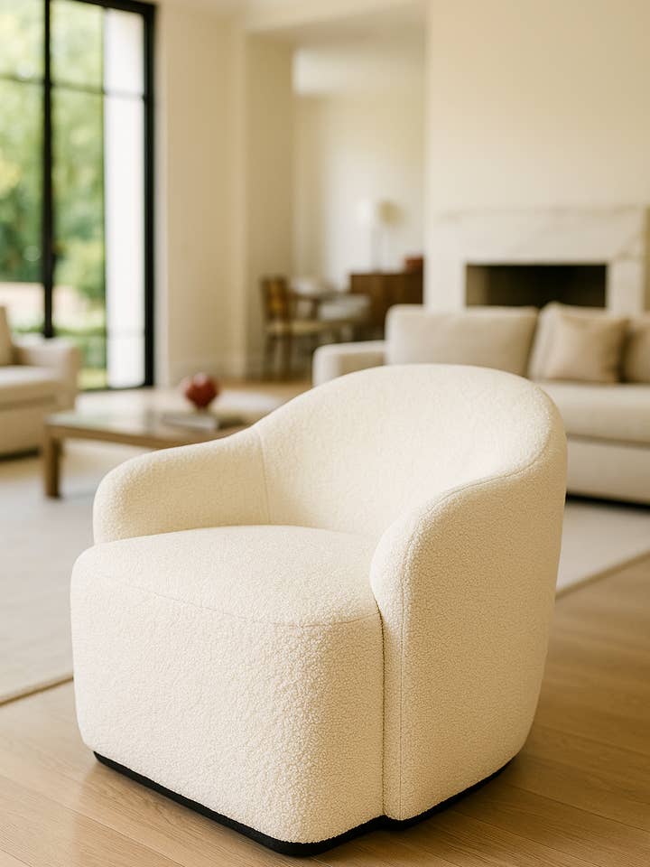 FUH206 SITS BOMBY VRIDBAR BOUCLE VIT för wholesale av JF The Reborn Home