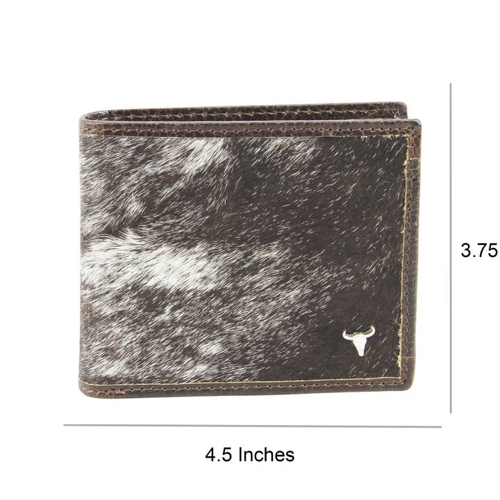Leather Impressions Inc - Wholesale Wallet - Men's - Hair On Hide Men's Wallet With Splash Finish AB W01 Splash8