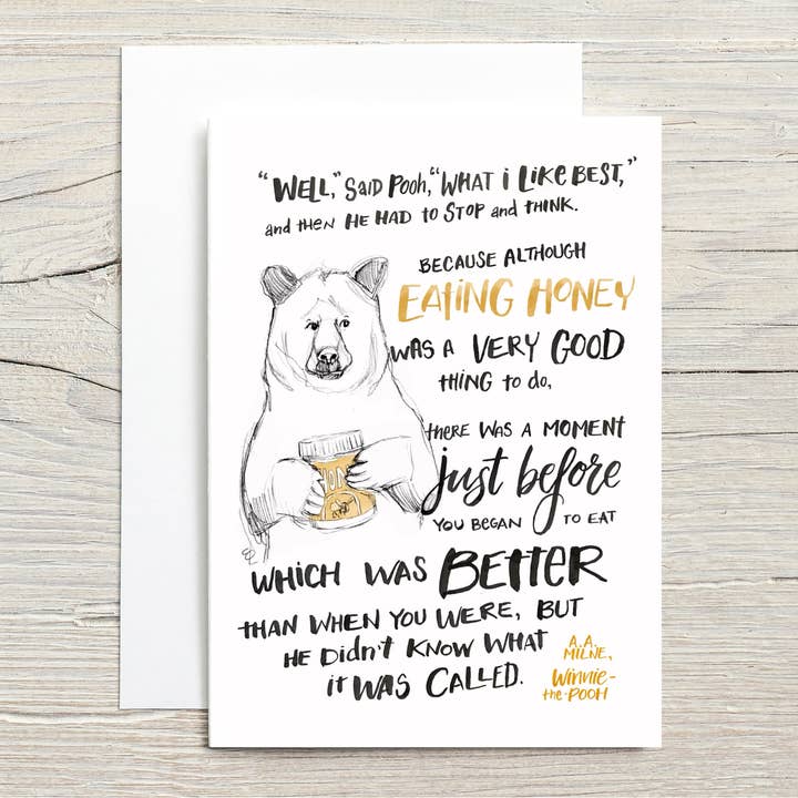 Winnie-the-Pooh Honning Venskabskort for engroshandel hos Christy Obalek Illustration