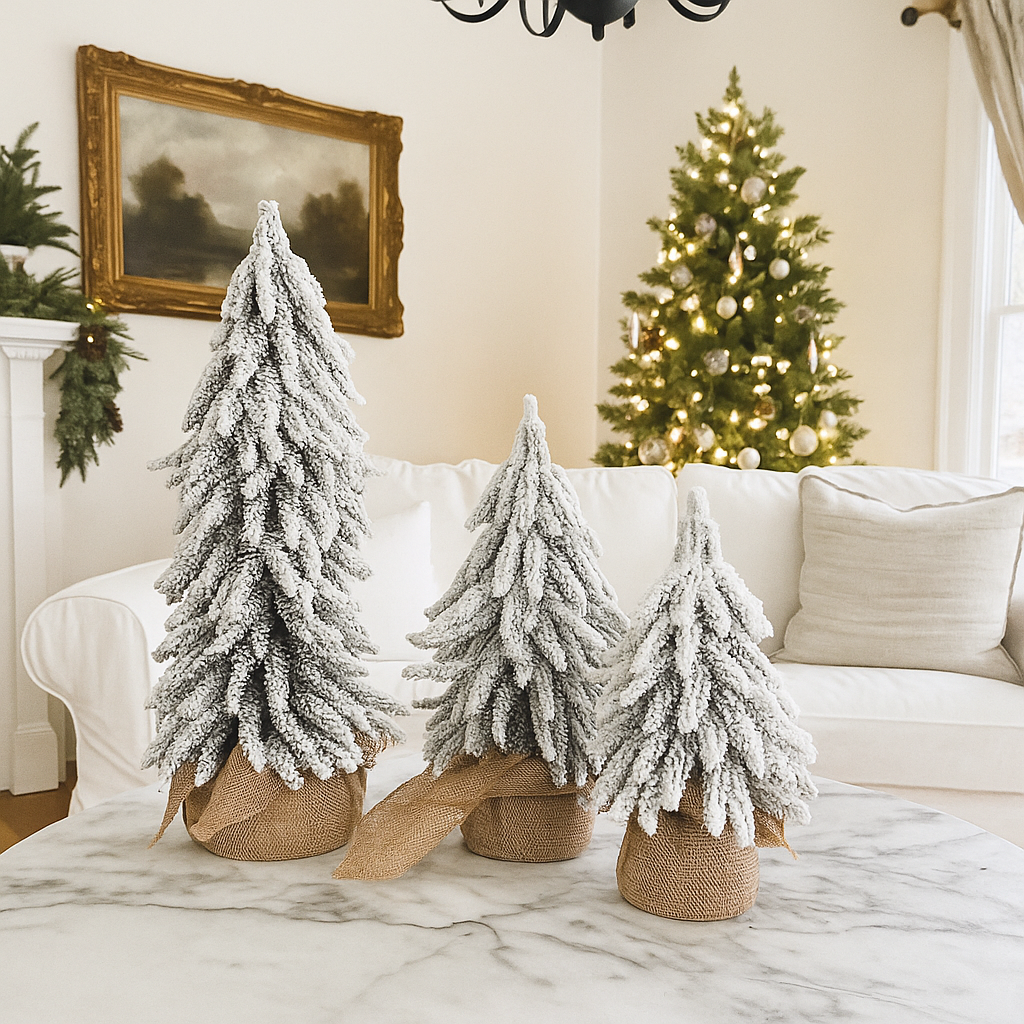 Gia Roma - Wholesale Christmas Decoration - Flocked Snow Christmas Tree Set | Rustic Winter Wonderland18