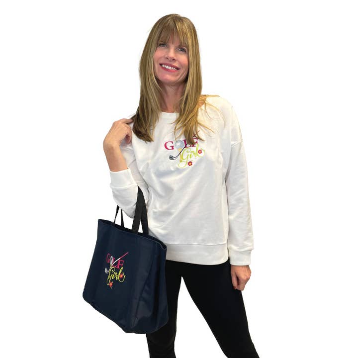 Golf Girl White Boxy Crew for wholesale by MCCC Sportswear