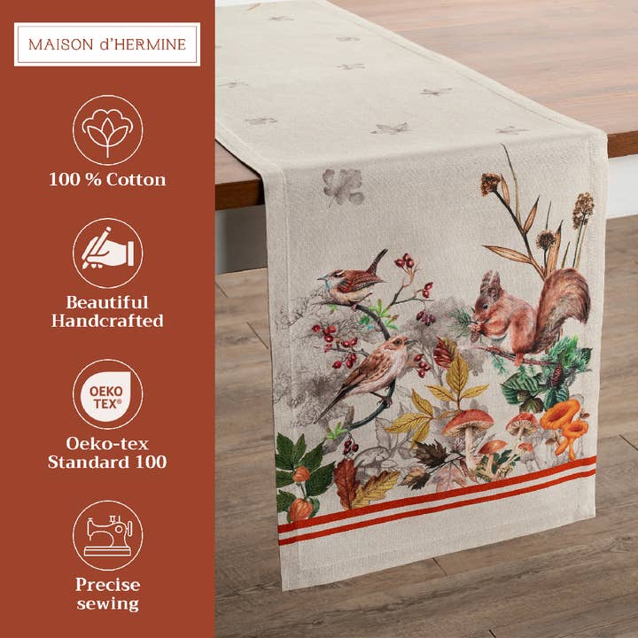 Maison d'Hermine - Design in Every Thread - Wholesale Table Runner - Table Runner 100% Cotton - Single Layer - Recolte Fall1