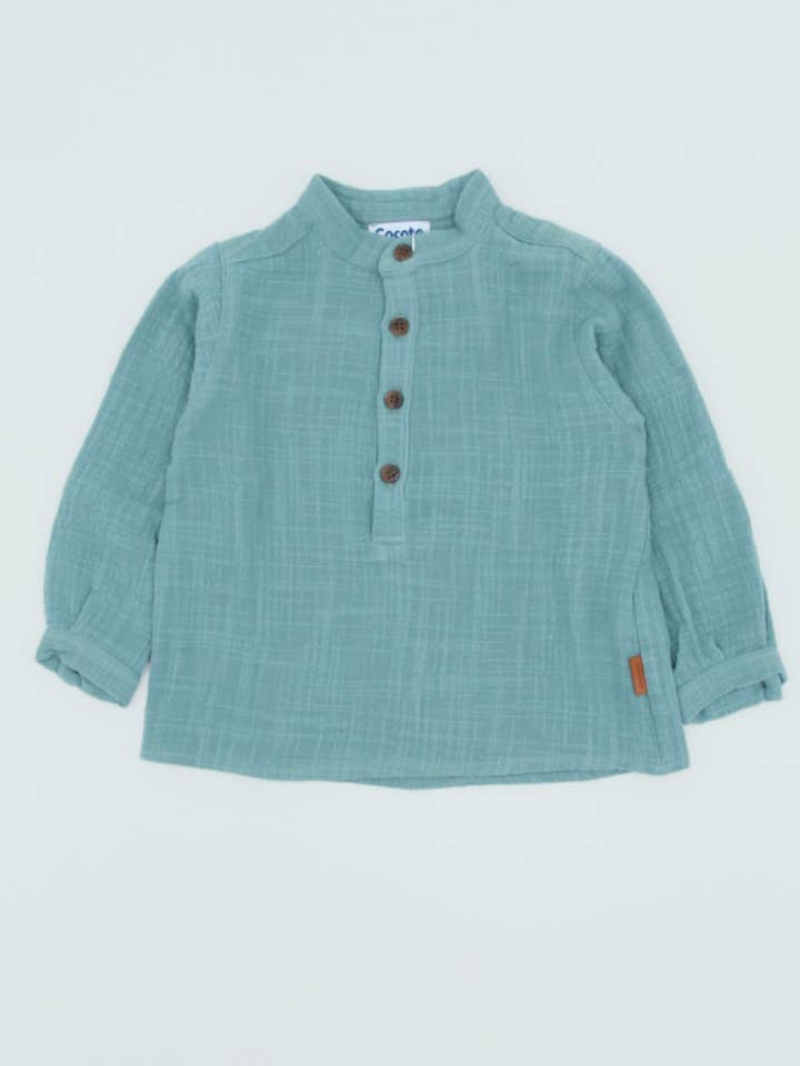 Chemise verte enfant col mao pour la vente par Charanga