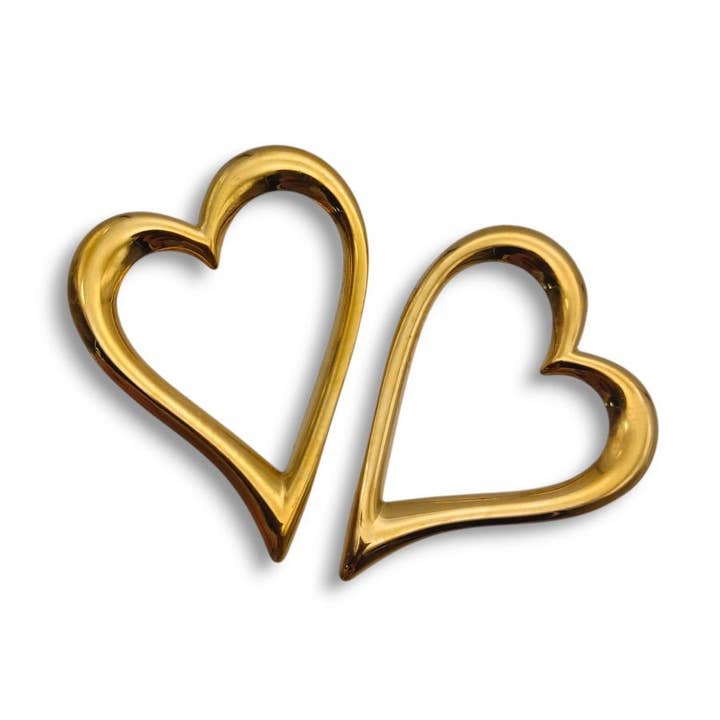 Eternal Heart Gold | Earrings for wholesale by Funk Da Queen