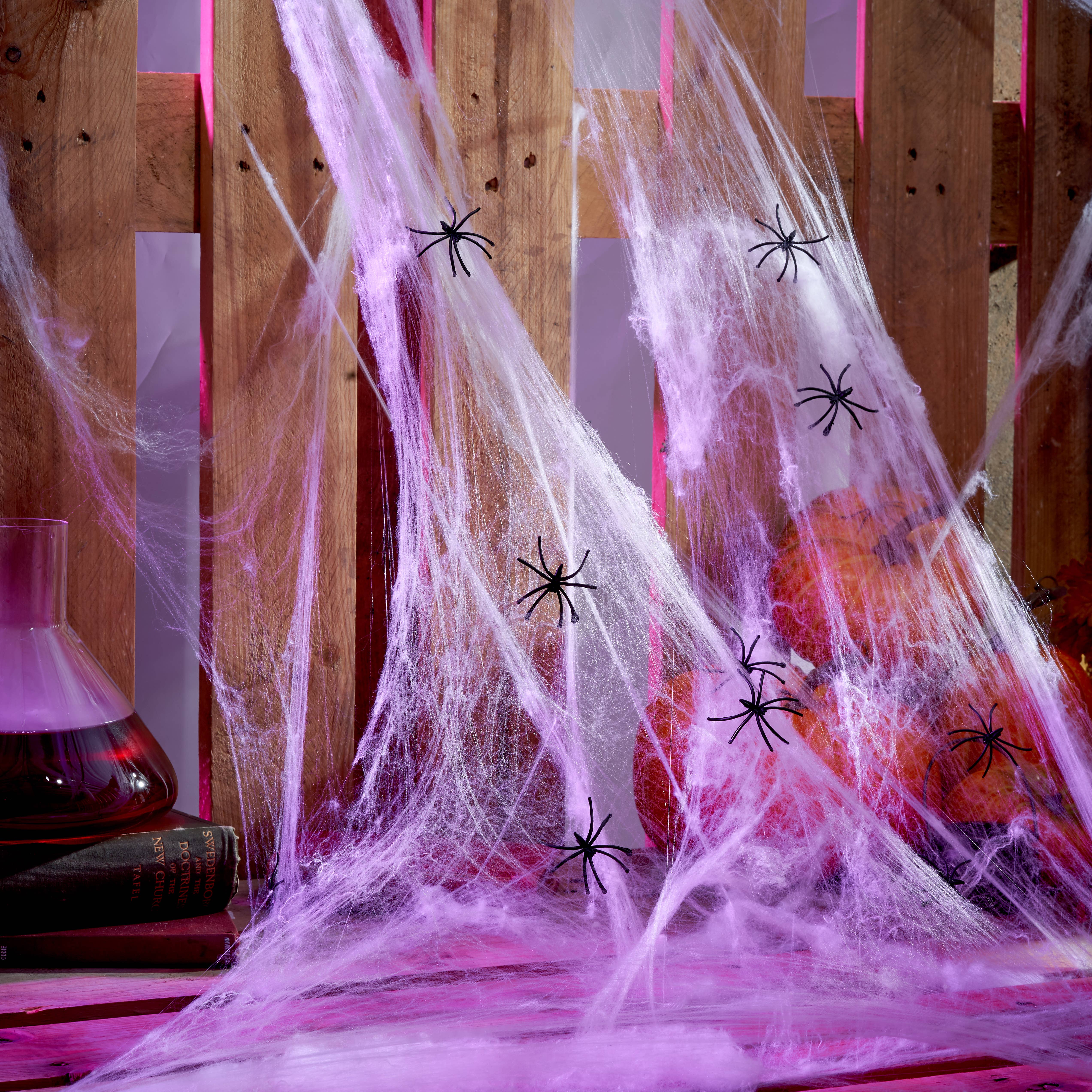 The Twiddlers - Wholesale Decal - Party Decorations - Large Realistic Spider Cobweb 300g with 40 Fake Spiders3