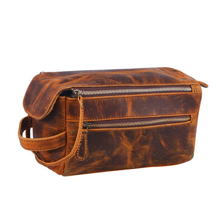Classy Leather Bags - Wholesale Toiletry Bag - Unisex - The Reuben Travel Dopp Kit2