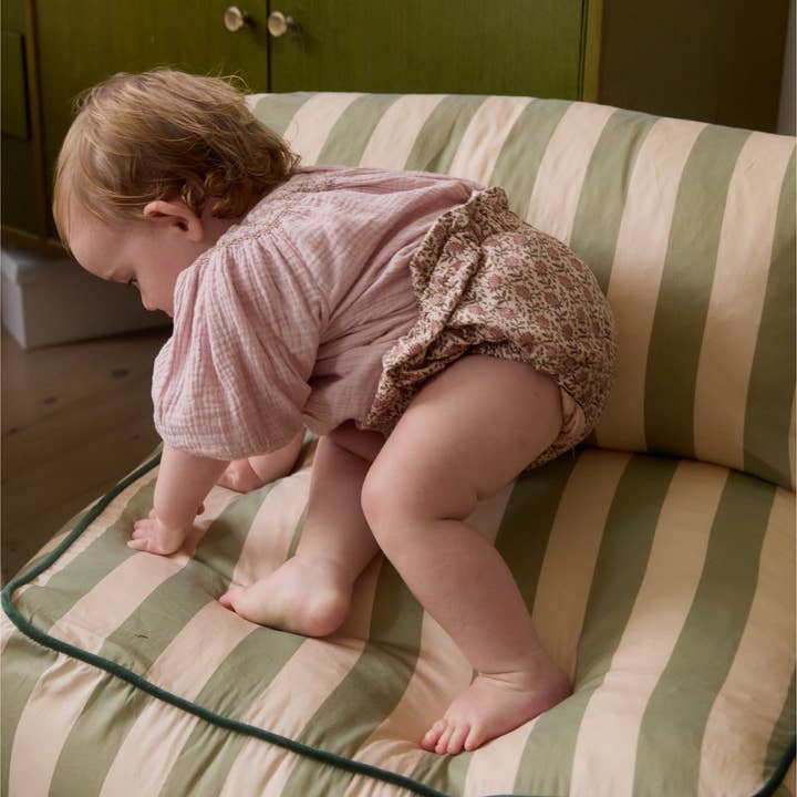 Philé - Wholesale Lounger – Baby - Striped Toddler Lounger – Green1