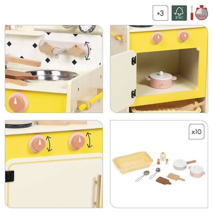 Janod - Wholesale Toy Set - Kids - Cottage Chic Compact Cooker1