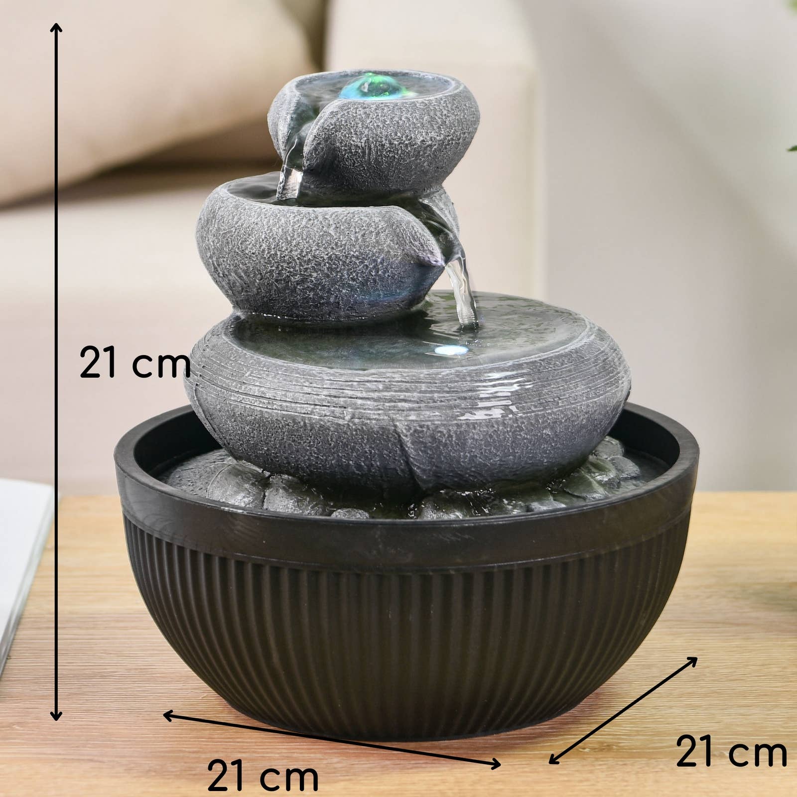 Zen'Arôme – wholesale Decorative tabletop object – Nature Geelong Indoor Fountain – Sleek & Modern Design3