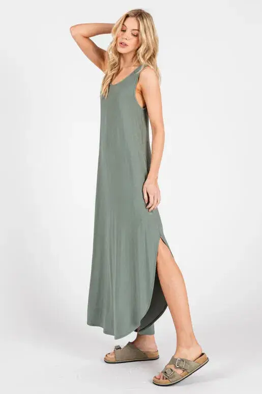 Final Touch - Wholesale Dress - Women's - Knit Tank Cross Back Maxi Dress7