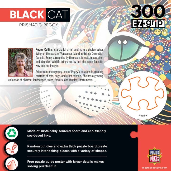 Masterpieces Puzzles - Wholesale Puzzle - Adult - Black Cats - Prismatic Peggy 300 Piece EZ Grip Jigsaw Puzzle2