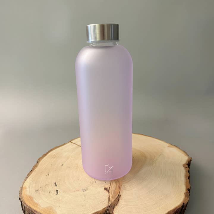 Diagonal Horizon - Wholesale Water bottle - Amethyst- Frosty Glass Water Bottle1
