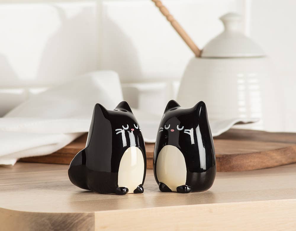 Abbott - Wholesale Salt & Pepper Shaker Set - Black Simple Cat Salt & Pepper-2.5"-17181